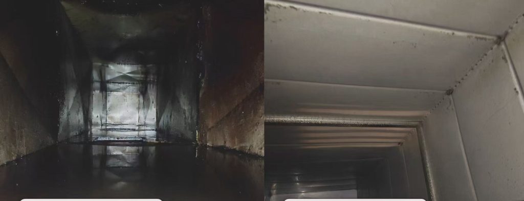 油烟管道清洗前后对比照片