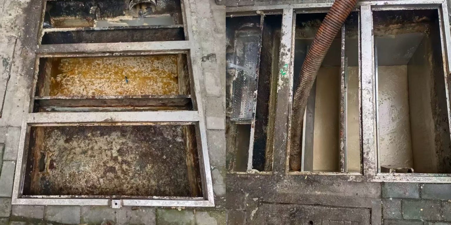 隔油池清理前后对比照片